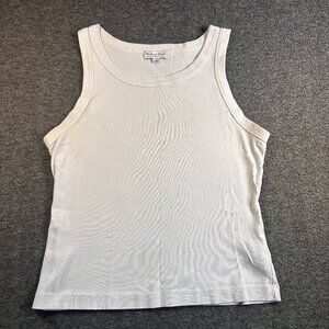 Michael Stars L Paloma Tank Top White Basic 100% Cotton USA Casual Summer Coast